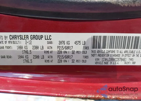 2012 Jeep Compass Sport из США, поврежденный, VIN 1C4NJDBB0CD578461